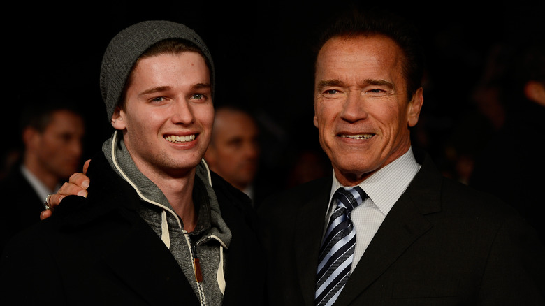 Patrick and Arnold Schwarzenegger at "The Last Stand" premiere