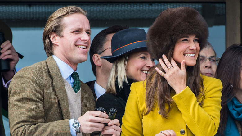 Thomas Kingston and Pippa Middleton smiling