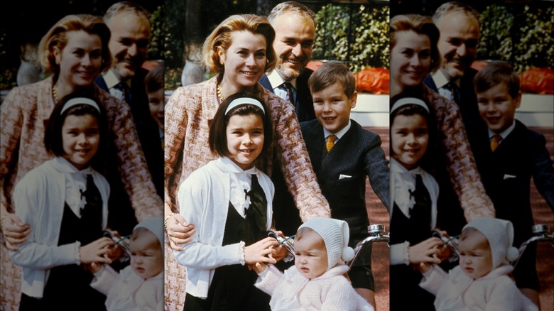 Prince Rainier and Princess Grace with Princess Stephanie, Princess Caroline, and Prince Albert 