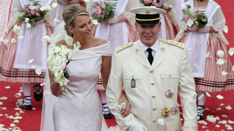 Princess Charlene of Monaco and Prince Albert Of Monaco on their wedding day