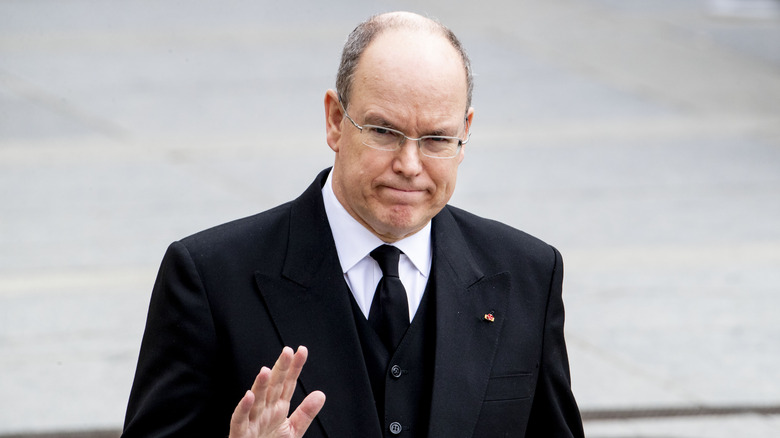 Prince Albert of Monaco looks serious