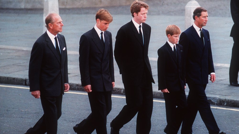 Prince Phillip, Prince William, Charles Spencer, Prince Harry, Prince Charles