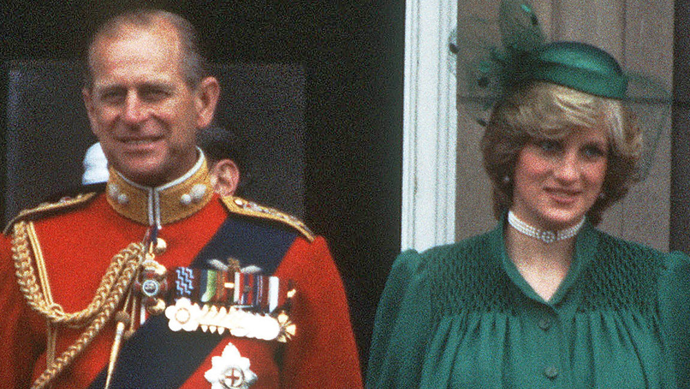 Prince Philip and Princess Diana smiling 