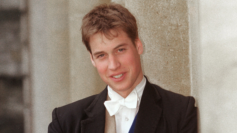 Prince William wearing a black jacket and white bow tie