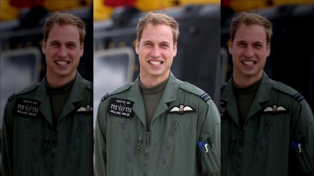 Prince William during his military helicopter training course