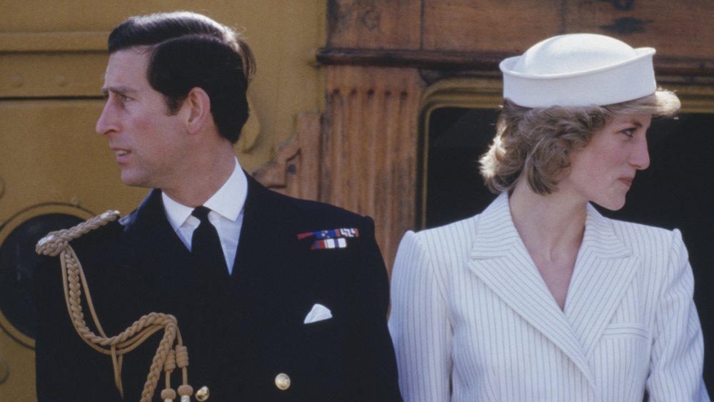 Prince Charles, Princess Diana looking in opposite directions