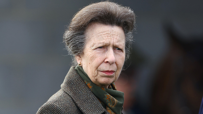 Princess Anne looking into the distance