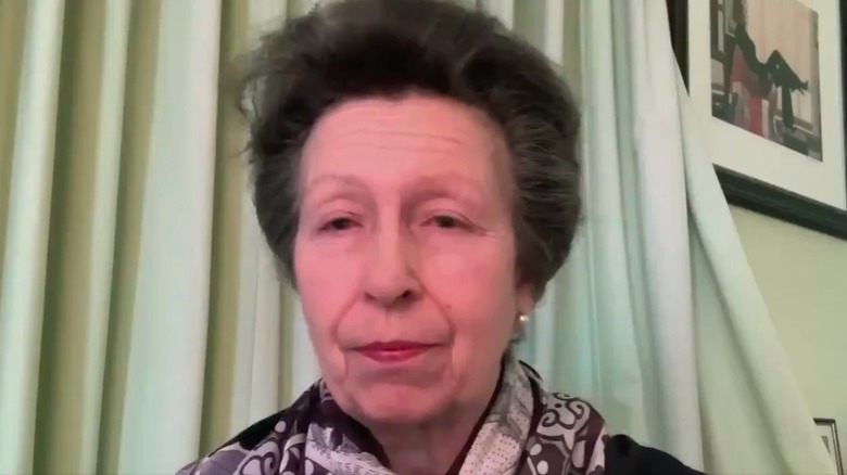 Princess Anne talking in Zoom video