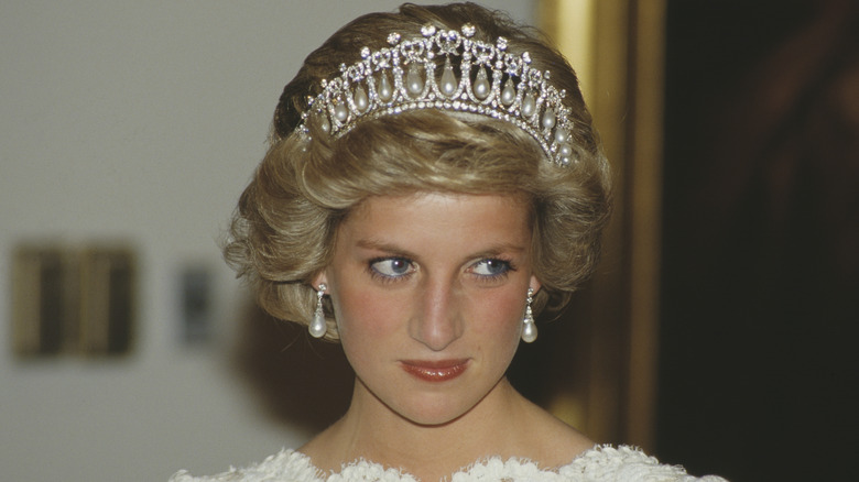 Princess Diana wearing a crown