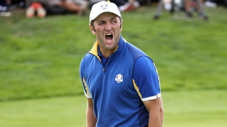 Jon Rahm emotional on golf course