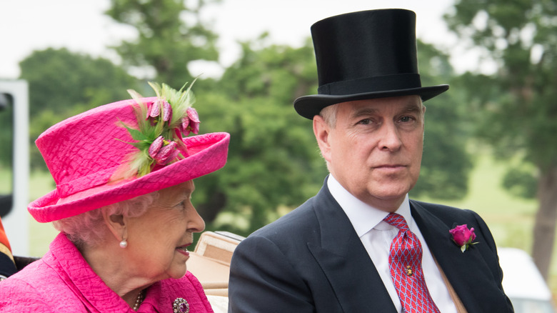 Queen Elizabeth and Prince Andrew at an event 