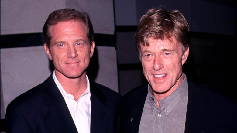 Robert Redford and James Redford posing and smiling