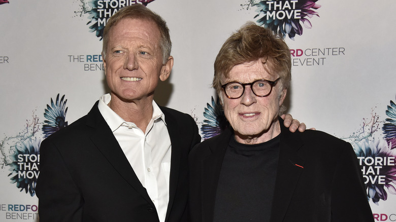 James and Robert Redford at benefit event