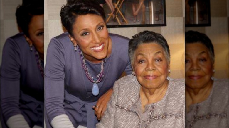 Robin Roberts and Lucimarian Roberts smiling