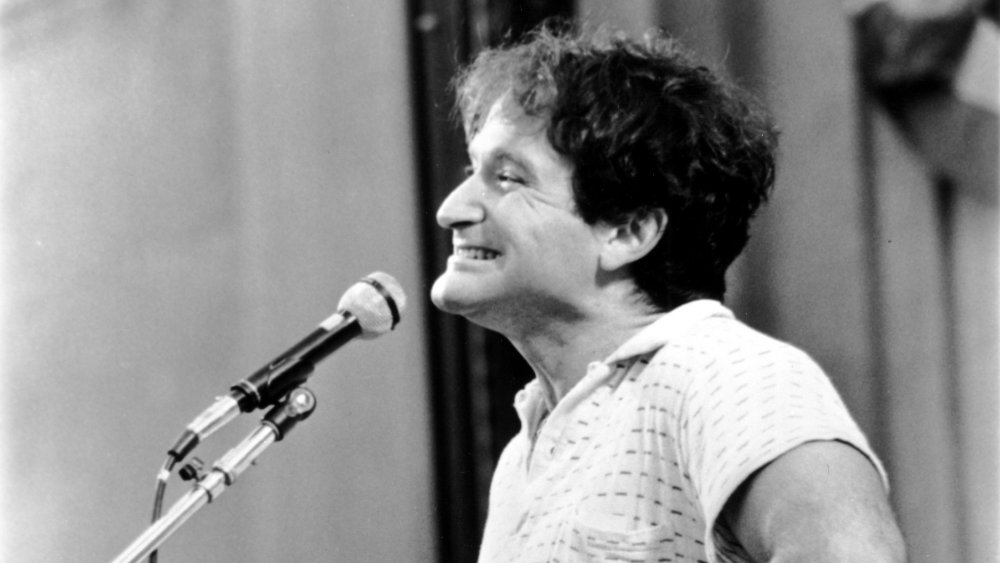 Robin Williams smiling during a performance