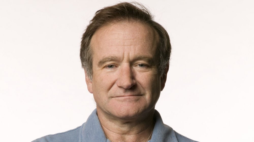 Robin Williams staring straight at the camera