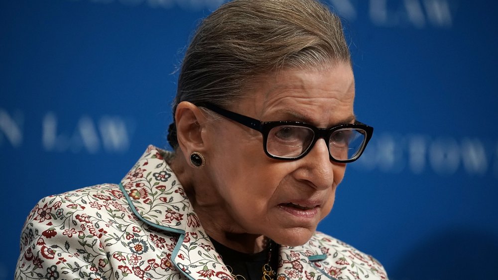 Ruth Bader Ginsburg in a floral blazer