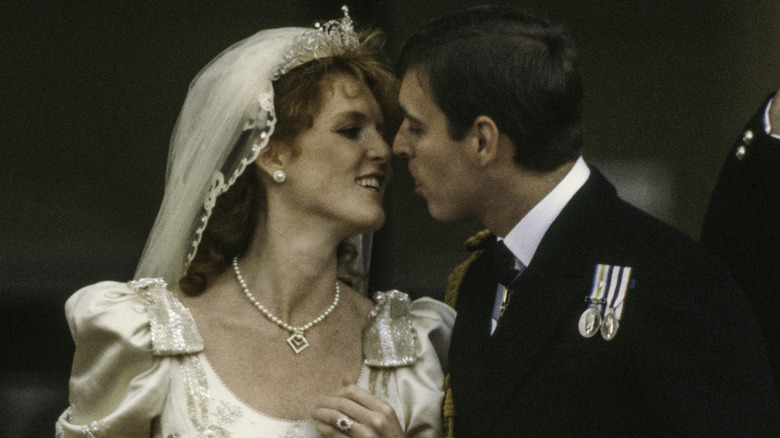 Sarah Ferguson and Prince Andrew at their wedding