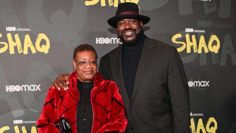 Shaquille O'Neal and mom at event