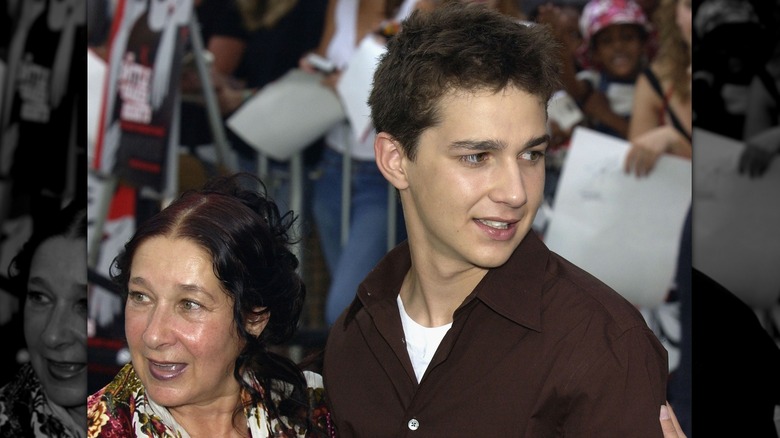 Shia LaBeouf walking with his mom