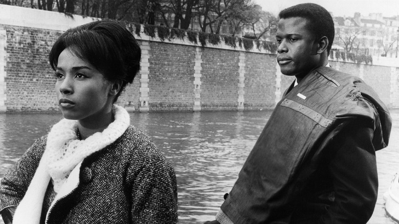 Diahann Carroll and Sidney Poitier by water