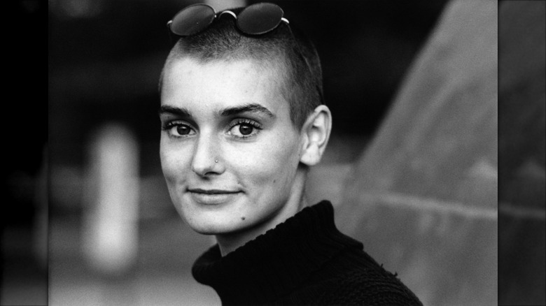 Sinéad O'Connor wears sunglasses on her head