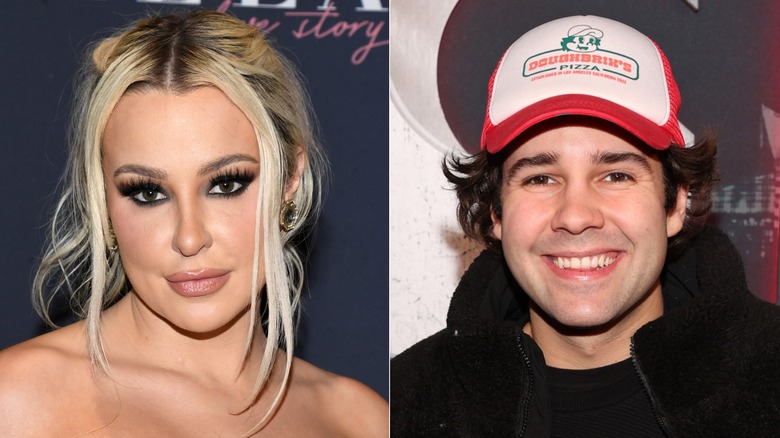 Tana Mongeau posing and David Dobrik smiling