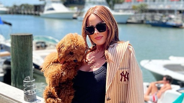 Kathryn Dennis poses with her dog