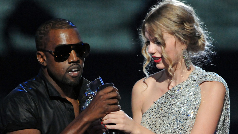 Kanye West and Taylor Swift on stage