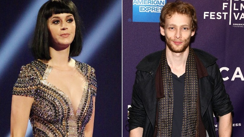 Katy Perry posing, Johnny Lewis smiling 