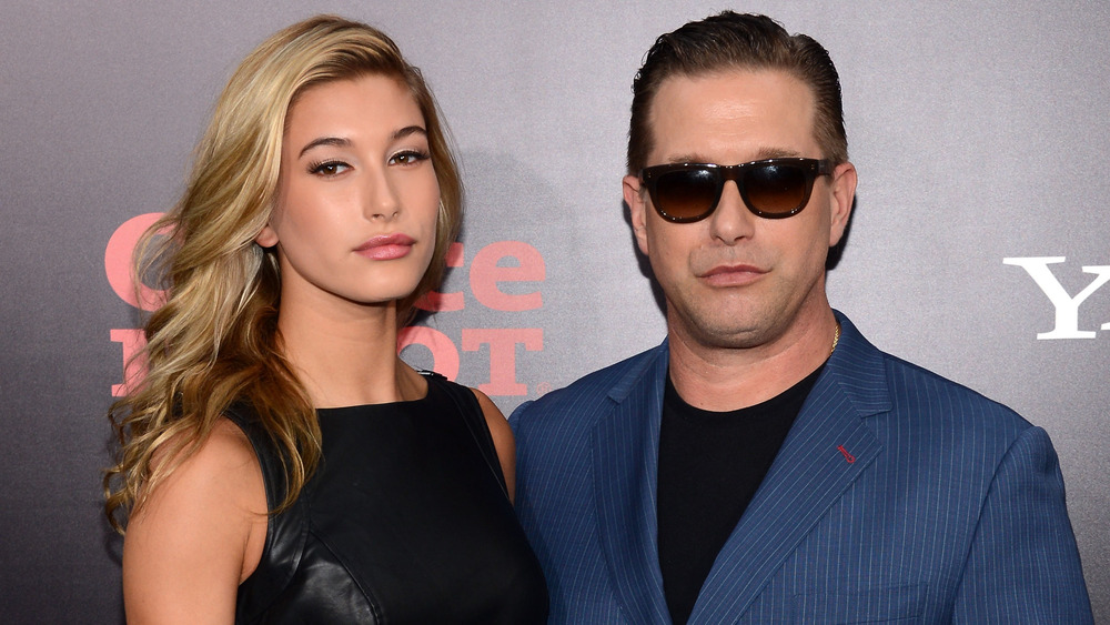 Hailey Bieber posing with Stephen Baldwin