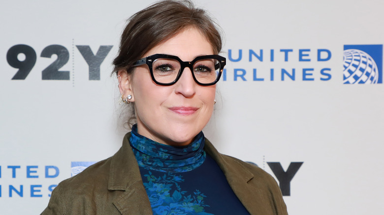 Mayim Bialik wearing glasses