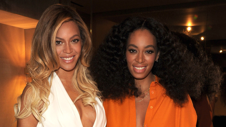 Beyonce and Solange Knowles smiling