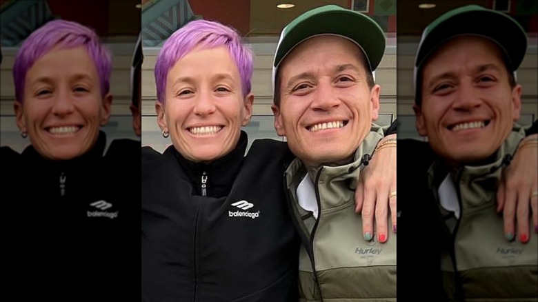 Megan Rapinoe and Brian Rapinoe smiling