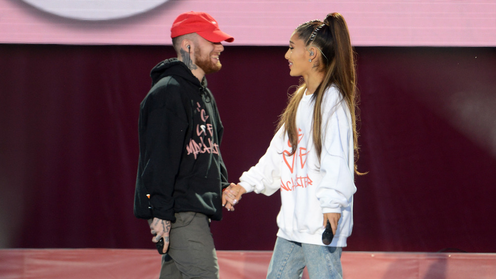 Mac Miller and Ariana Grande performing