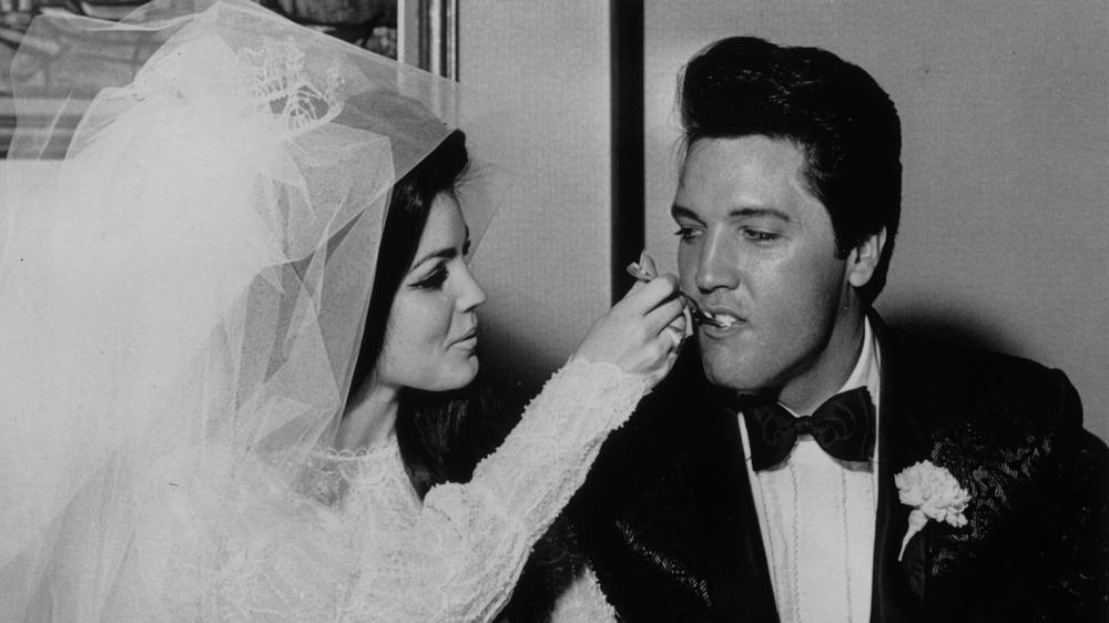 Priscilla Presley and Elvis Presley's wedding