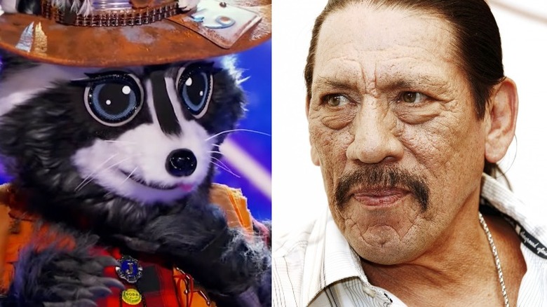 Masked Singer's Raccoon and Danny Trejo split image