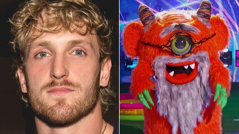 Logan Paul and Masked Singer's Grandpa Monster split image