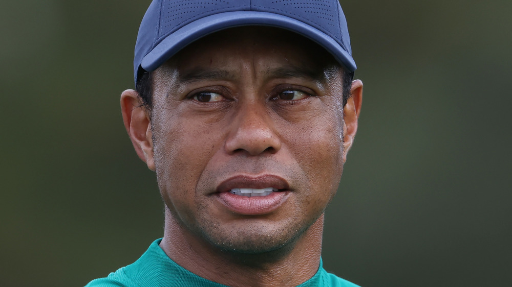 Tiger Woods frowning
