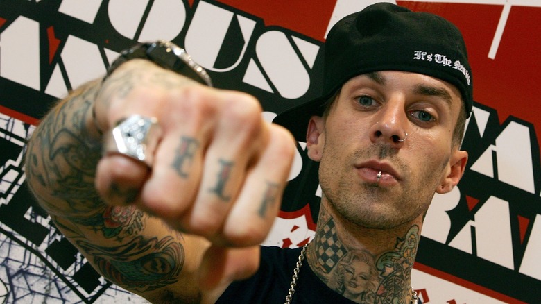 Travis Barker wearing a hat