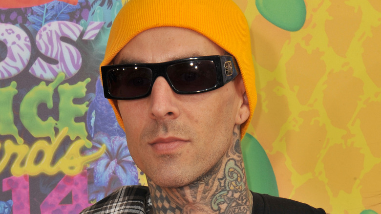 Travis Barker wearing sunglasses