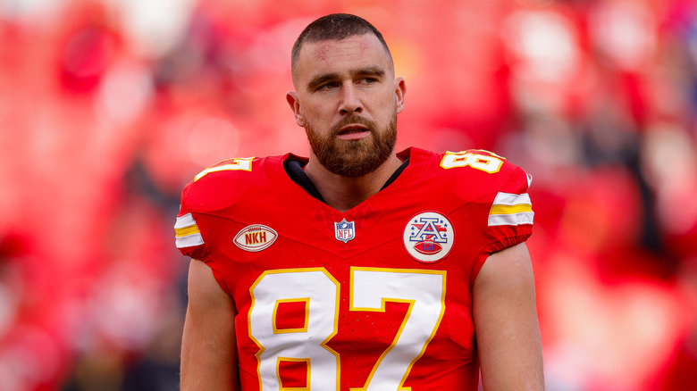 Travis Kelce on the field