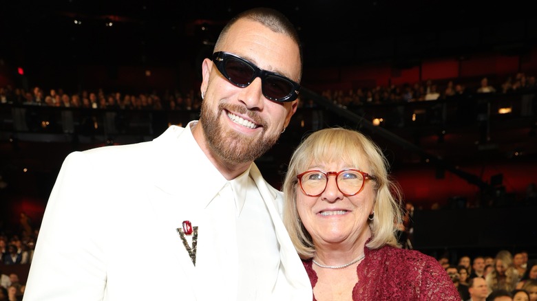 Travis Kelce poses with his mother Donna