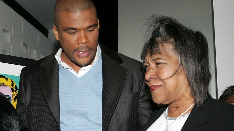 Tyler Perry and his mom talking 