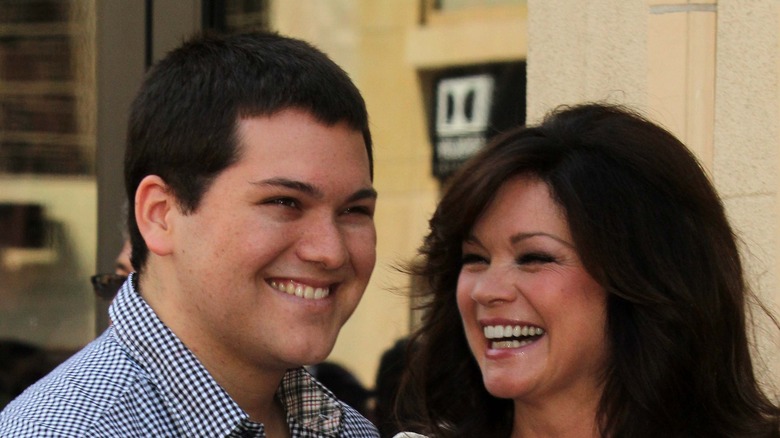 Valerie Bertinelli and Wolfgang Van Halen laugh