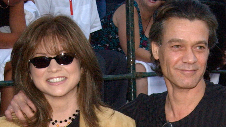 Valerie Bertinelli and Eddie Van Halen posing together