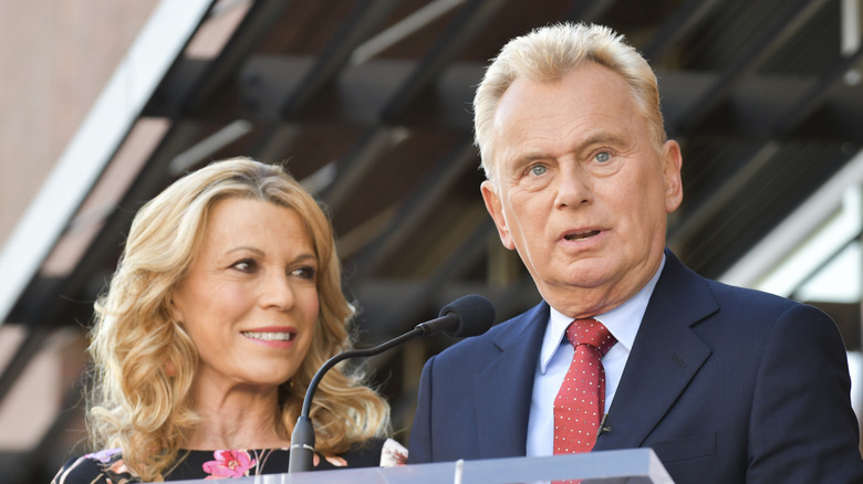 Vanna White gazing lovingly at Pat Sajak