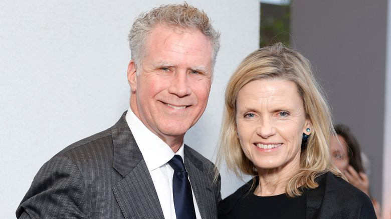 Will Ferrell posing with his wife, Viveca Paulin.