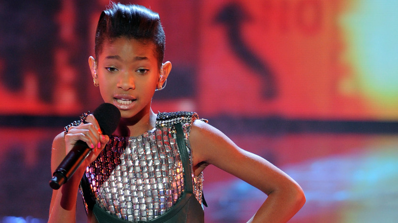 Willow Smith holding microphone