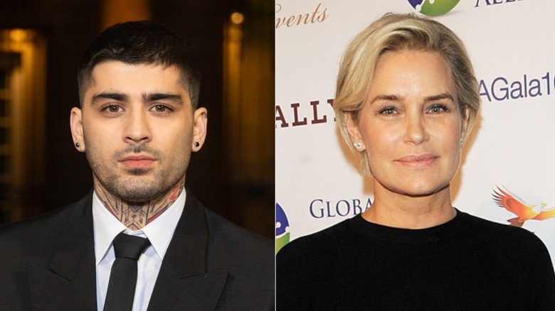 Zayn Malik, left, and Yolanda Hadid, right